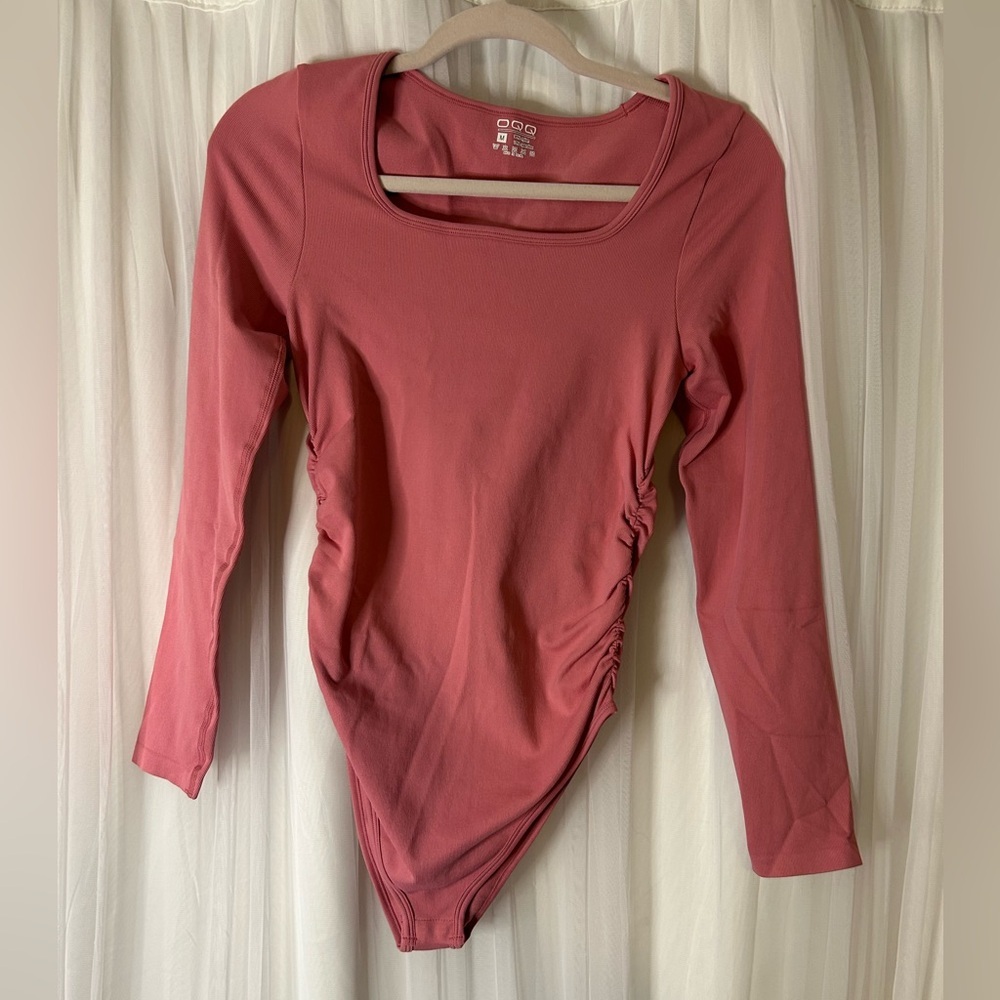 NWOT OQQ Women's Mauve Long Sleeve Bodysuit